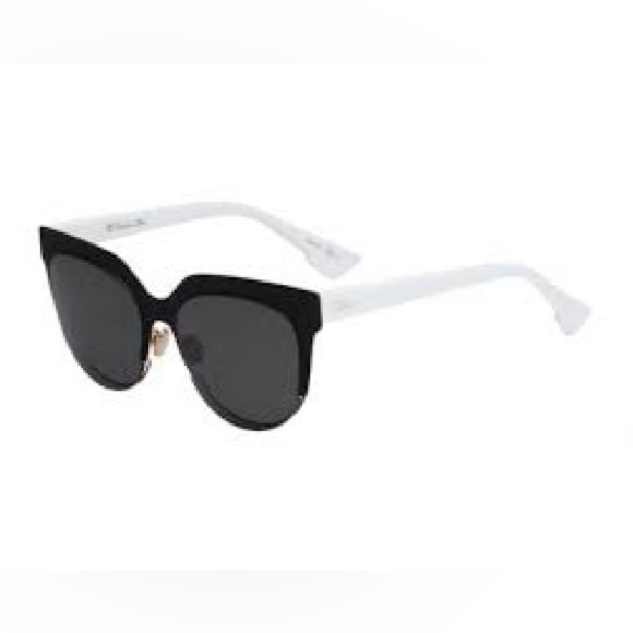 NEW DIOR DiorSight2 Black White Tone/Dark Cat-Eye Sunglasses - Picture 1 of 4